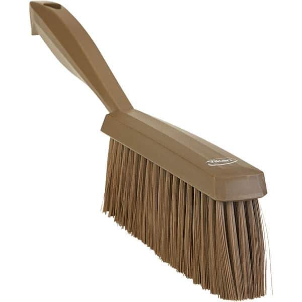 Vikan - 14" OAL, Polyester Staple Set Bench Brush - 2" Bristle Length, 6-3/8" Long Head, Straight Polypropylene Handle, Brown - Apex Tool & Supply