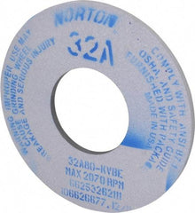 Norton - 12" Diam x 5" Hole x 1/2" Thick, K Hardness, 80 Grit Surface Grinding Wheel - Aluminum Oxide, Type 1, Medium Grade, 2,070 Max RPM, Vitrified Bond, No Recess - Apex Tool & Supply