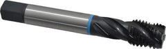 Emuge - 7/8-9 UNC 4 Flute 2B Modified Bottoming Spiral Flute Tap - Cobalt, Oxide Finish, 5.512" OAL, Right Hand Flute, Right Hand Thread, Series Enorm-VA - Apex Tool & Supply
