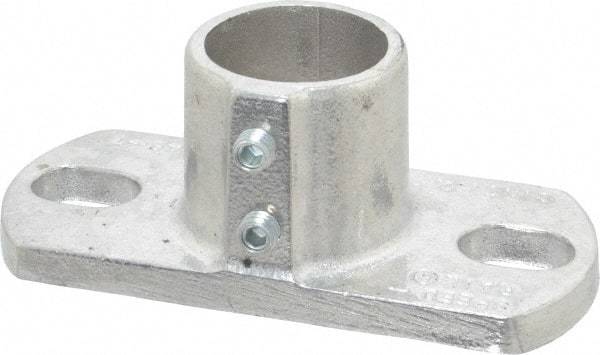 Hollaender - 1-1/4" Pipe, Base Flange, Aluminum Alloy Flange Pipe Rail Fitting - Bright Finish - Apex Tool & Supply