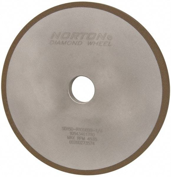 Norton - 8" Diam x 1-1/4" Hole x 1/2" Thick, 150 Grit Surface Grinding Wheel - Diamond, Type 1A1, Very Fine Grade, Resinoid Bond - Apex Tool & Supply