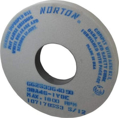 Norton - 14" Diam x 5" Hole x 1-1/2" Thick, I Hardness, 46 Grit Surface Grinding Wheel - Aluminum Oxide, Type 1, Coarse Grade, 1,800 Max RPM, Vitrified Bond, No Recess - Apex Tool & Supply