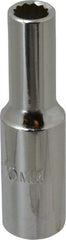 Proto - 1/2" Drive, Deep Hand Socket - 12 Points, 3-1/4" OAL, Chrome Finish - Apex Tool & Supply
