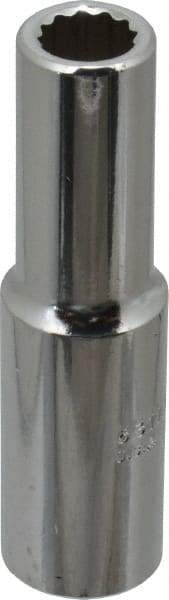 Proto - 1/2" Drive, Deep Hand Socket - 12 Points, 3-1/4" OAL, Chrome Finish - Apex Tool & Supply