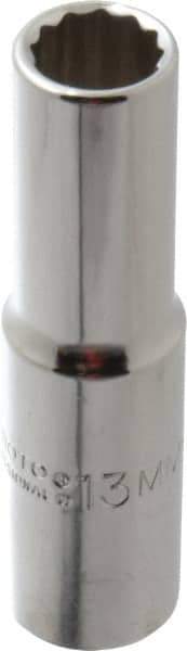 Proto - 1/2" Drive, Deep Hand Socket - 12 Points, 3-1/4" OAL, Chrome Finish - Apex Tool & Supply
