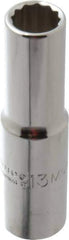 Proto - 1/2" Drive, Deep Hand Socket - 12 Points, 3-1/4" OAL, Chrome Finish - Apex Tool & Supply