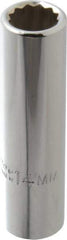 Proto - 1/2" Drive, Deep Hand Socket - 12 Points, 3-1/4" OAL, Chrome Finish - Apex Tool & Supply