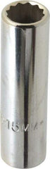 Proto - 1/2" Drive, Deep Hand Socket - 6 Points, 3-1/4" OAL, Chrome Finish - Apex Tool & Supply