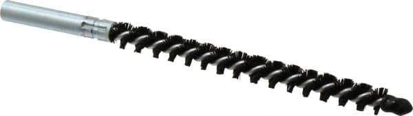 Schaefer Brush - 4" Brush Length, 3/8" Diam, Nylon Single Stem, Single Spiral Condenser Tube Brush - 6-1/4" Long, Nylon, 12-24 Female Connection - Apex Tool & Supply