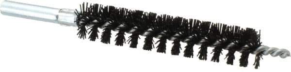 Schaefer Brush - 4" Brush Length, 3/4" Diam, Nylon Single Stem, Single Spiral Condenser Tube Brush - 6-1/4" Long, Nylon, 12-24 Female Connection - Apex Tool & Supply