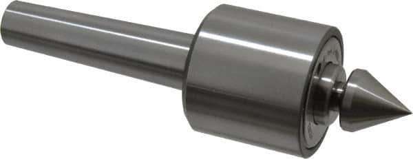 Riten - MT3 Taper Shank, 2-1/8" Head Diam Live Center - 5,000 Max RPM, 2" Head Length, 1" Point Diam, 1/4" Point Len, 350 Lb Max Workpc, 2" OAL, Male Point - Apex Tool & Supply