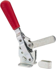 De-Sta-Co - 499 Lb Holding Capacity, Vertical Handle, Manual Hold Down Toggle Clamp - 57° Handle Movement, 99° Bar Opening, Solid Bar, Flanged Base, Carbon Steel - Apex Tool & Supply