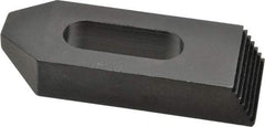 Jergens - 5/8" Stud, Low Carbon Steel, Plain Strap Clamp - 1-1/4" Travel, 4" OAL x 1-1/2" Wide x 3/4" High, Black Oxide Finish, Tapered Nose - Apex Tool & Supply