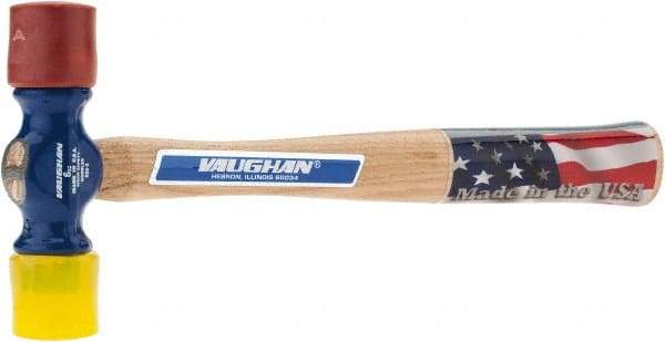 Vaughan Bushnell - 3/8 Lb Head 1" Face Carbon Steel Soft Face Split Head Hammer - 10-1/2" OAL, Wood Handle - Apex Tool & Supply