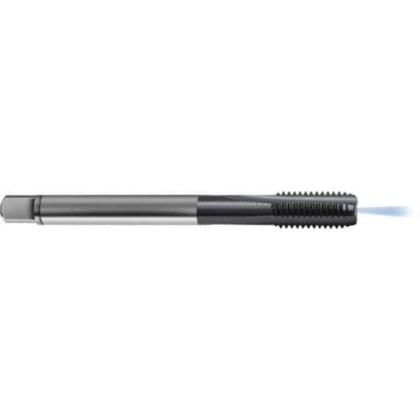Guhring - M10x1.25 Metric 6HX 3 Flute TiCN Finish High Speed Steel Straight Flute Standard Hand Tap - Modified Bottoming, Right Hand Thread, 100mm OAL, D5/D6 Limit, Through Coolant - Exact Industrial Supply