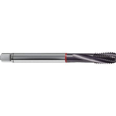 Guhring - M16x2.00 Metric 4 Flute 6H Modified Bottoming Spiral Flute Tap - High Speed Steel, TiAlN Finish, 110mm OAL, Right Hand Flute, Right Hand Thread, D6/D7, Series 1578 - Apex Tool & Supply