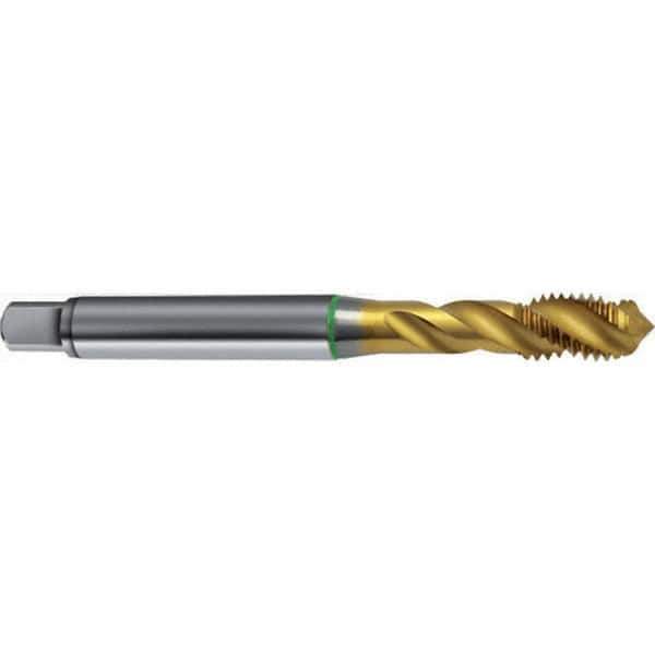 Guhring - M16x2.00 Metric 4 Flute 6H Modified Bottoming Spiral Flute Tap - High Speed Steel, TiN Finish, 110mm OAL, Right Hand Flute, Right Hand Thread, D13, Series 4311 - Apex Tool & Supply