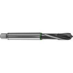 Guhring - M20x2.50 Metric 4 Flute 6H Bottoming Spiral Flute Tap - High Speed Steel, TiCN Finish, 140mm OAL, Right Hand Flute, Right Hand Thread, D6/D7, Series 4154 - Apex Tool & Supply