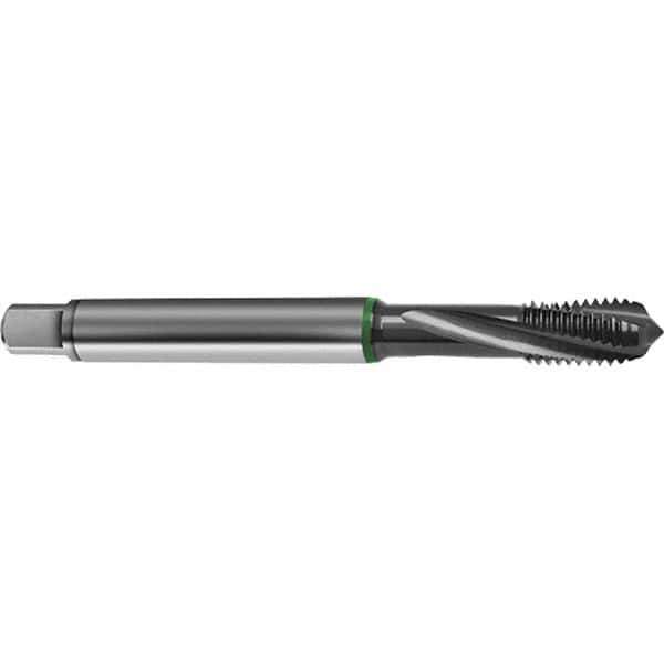 Guhring - M20x2.50 Metric 4 Flute 6H Bottoming Spiral Flute Tap - High Speed Steel, TiCN Finish, 140mm OAL, Right Hand Flute, Right Hand Thread, D6/D7, Series 4155 - Apex Tool & Supply