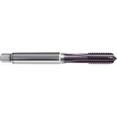 Guhring - M4x0.70 Metric 6HX 3 Flute TiAlN Finish High Speed Steel Straight Flute Standard Hand Tap - Modified Bottoming, Right Hand Thread, 63mm OAL, D4/D5 Limit - Apex Tool & Supply