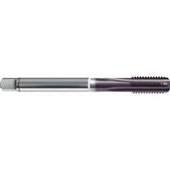 Guhring - M10x1.00 Metric 6HX 4 Flute TiAlN Finish High Speed Steel Straight Flute Standard Hand Tap - Modified Bottoming, Right Hand Thread, 90mm OAL, D5/D6 Limit - Exact Industrial Supply