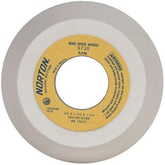 Norton - 4" Diam, 1-1/4" Hole Size, 1-1/2" Overall Thickness, 100 Grit, Type 11 Tool & Cutter Grinding Wheel - Fine Grade, Aluminum Oxide, K Hardness, Vitrified Bond, 5,730 RPM - Apex Tool & Supply