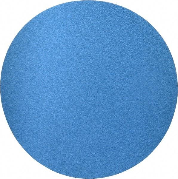 Norton - 12" Diam, 50 Grit Zirconia Alumina Adhesive PSA Disc - Coarse Grade, Blue, Y Weighted Backing, Flexible - Apex Tool & Supply