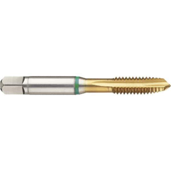 Guhring - #10-24 UNC 3 Flute 3B Plug Spiral Flute Tap - High Speed Steel, TiN Finish, 2-1/2" OAL, H3/H4, Series 3390 - Exact Industrial Supply