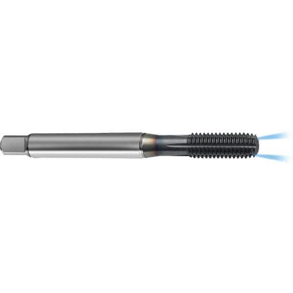 Guhring - M10x1.50 Metric 6HX D10/D11 Thread Limit Modified Bottoming Thread Forming Tap - High Speed Steel, TiCN Finish, 100mm OAL, 39mm Thread Length, Right Hand Thread, Series 1270 - Apex Tool & Supply
