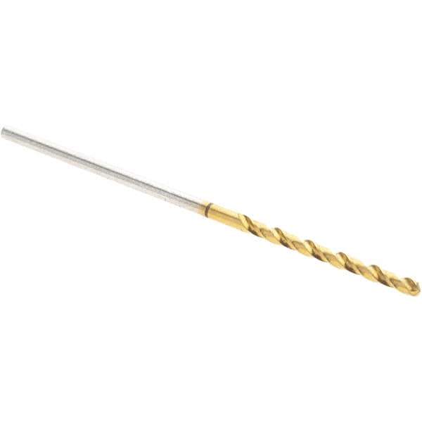 Guhring - 3/64" 130° Cobalt Jobber Drill - TiN Finish, Right Hand Cut, Spiral Flute, Straight Shank, 38mm OAL, Split Point - Apex Tool & Supply