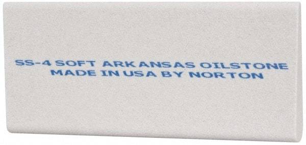 Norton - 4" Long x 1-3/4" Diam x 3/8" Thick, Novaculite Sharpening Stone - Round Edge Slip, Extra Fine Grade - Apex Tool & Supply