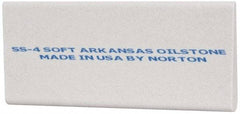 Norton - 4" Long x 1-3/4" Diam x 3/8" Thick, Novaculite Sharpening Stone - Round Edge Slip, Extra Fine Grade - Apex Tool & Supply