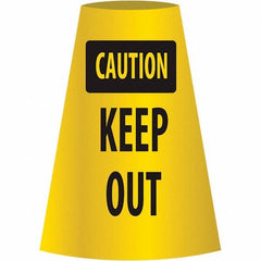 NMC - Caution - Keep Out, 21-3/4" Wide x 11" High, Polyethylene Floor Sign - Cone, Black on Yellow, For Restroom, Janitorial & Housekeeping - Apex Tool & Supply