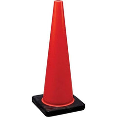 NMC - 28" High, Orange Traffic Cone - 14-1/8" Base Width, Rubber - Apex Tool & Supply
