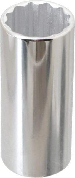 Proto - 1/2" Drive, Deep Hand Socket - 12 Points, 3-1/4" OAL, Chrome Finish - Apex Tool & Supply