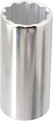 Proto - 1/4" Drive, Deep Hand Socket - 6 Points, 3-1/4" OAL, Chrome Finish - Apex Tool & Supply