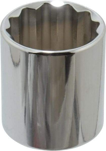 Proto - 1/2" Drive, Standard Hand Socket - 12 Points, 1-25/32" OAL, Alloy Steel, Chrome Finish - Apex Tool & Supply