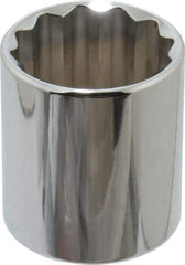 Proto - 1/2" Drive, Standard Hand Socket - 12 Points, 1-25/32" OAL, Alloy Steel, Chrome Finish - Apex Tool & Supply