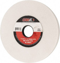 Camel Grinding Wheels - 7" Diam x 1-1/4" Hole x 3/4" Thick, J Hardness, 46 Grit Surface Grinding Wheel - Aluminum Oxide, Type 5, Coarse Grade, 3,760 Max RPM, Vitrified Bond, One-Side Recess - Apex Tool & Supply