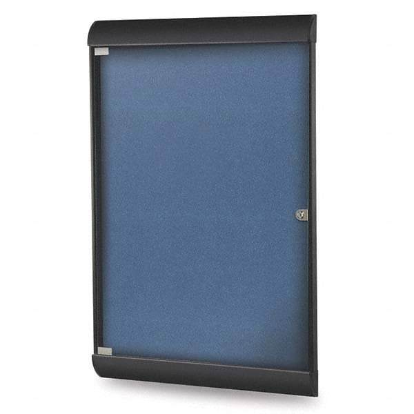 Ghent - Cork Bulletin Boards Style: Enclosed Bulletin Board Color: Navy - Apex Tool & Supply