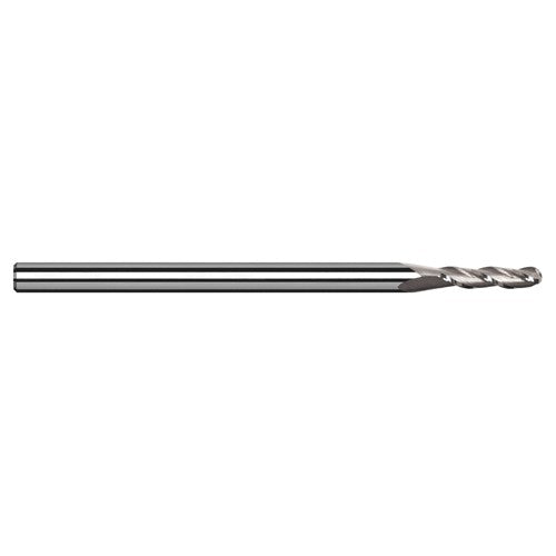 0.5 mm Dia. × 4 mm Shank × 1.5 mm DOC × 50 mm OAL, Carbide Uncoated, 3 Flute, Ballnose End Mill
