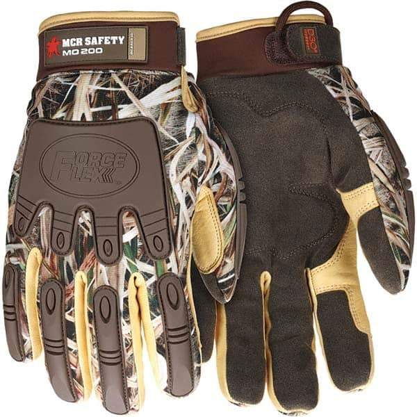 MCR Safety - Size M Synthetic Suede Work Gloves - For Cold Weather, Uncoated, Adjustable Closure Cuff, Full Fingered, Camouflage, Paired - Apex Tool & Supply