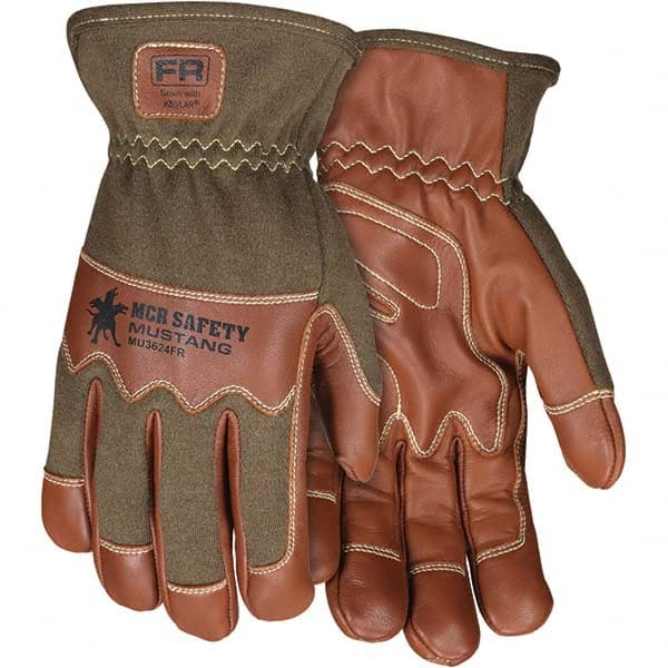 MCR Safety - Size M Goatskin Work Gloves - Apex Tool & Supply