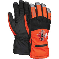 MCR Safety - Size M Synthetic Blend Work Gloves - For Cold Weather, Uncoated, Slip-On Cuff, Full Fingered, Orange, Paired - Apex Tool & Supply