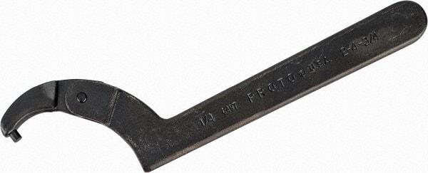 Proto - 2" to 4-3/4" Capacity, Black Oxide Finish, Adjustable Pin Spanner Wrench - 11-3/8" OAL, 1/4" Hook Pin Height - Apex Tool & Supply