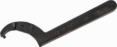 Proto - 2" to 4-3/4" Capacity, Black Oxide Finish, Adjustable Pin Spanner Wrench - 11-3/8" OAL, 1/4" Hook Pin Height - Apex Tool & Supply