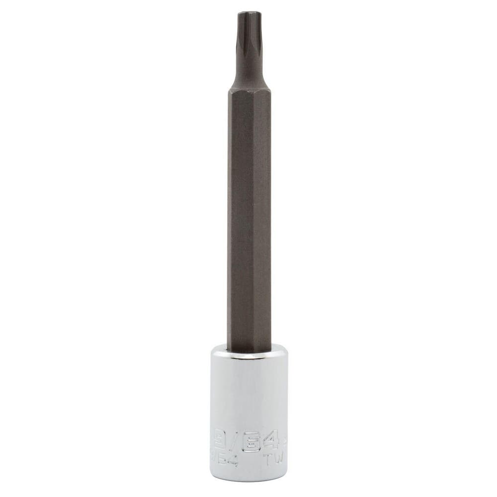 Hand Hex & Torx Bit Sockets; Socket Type: Hex Bit Socket; Tool Type: Hex Bit Socket; Hex Size (Inch): 9/64 in; Bit Length (Inch): 2-3/4; Bit Length: 2.75 in; Insulated: No; Material: Steel; Finish: Chrome-Plated; Overall Length (Inch): 2-3/4 in; Non-spark
