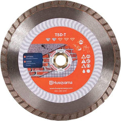 Husqvarna - 7" Diam, 5/8 & 7/8" Arbor Hole Diam, Continuous Edge Tooth Wet & Dry Cut Saw Blade - Diamond-Tipped, Fast Cutting & Smooth Action, Standard Round Arbor - Apex Tool & Supply
