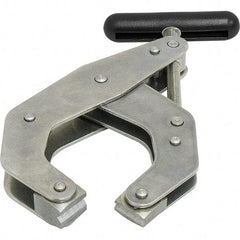 Kant Twist - 1,500 Lb, 4-1/2" Max Opening, 2-3/8" Open Throat Depth, 2-1/2" Closed Throat Depth, Cantilever Clamp - Stainless Steel Jaw, T-Handle, 1-1/8" Max Width - Apex Tool & Supply