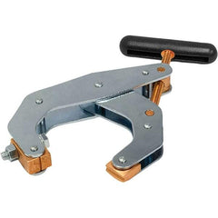 Kant Twist - 1,700 Lb, 4-1/2" Max Opening, 2-3/8" Open Throat Depth, 2-5/8" Closed Throat Depth, Cantilever Clamp - Copper Plated Steel Jaw, T-Handle, 1-1/8" Max Width - Apex Tool & Supply